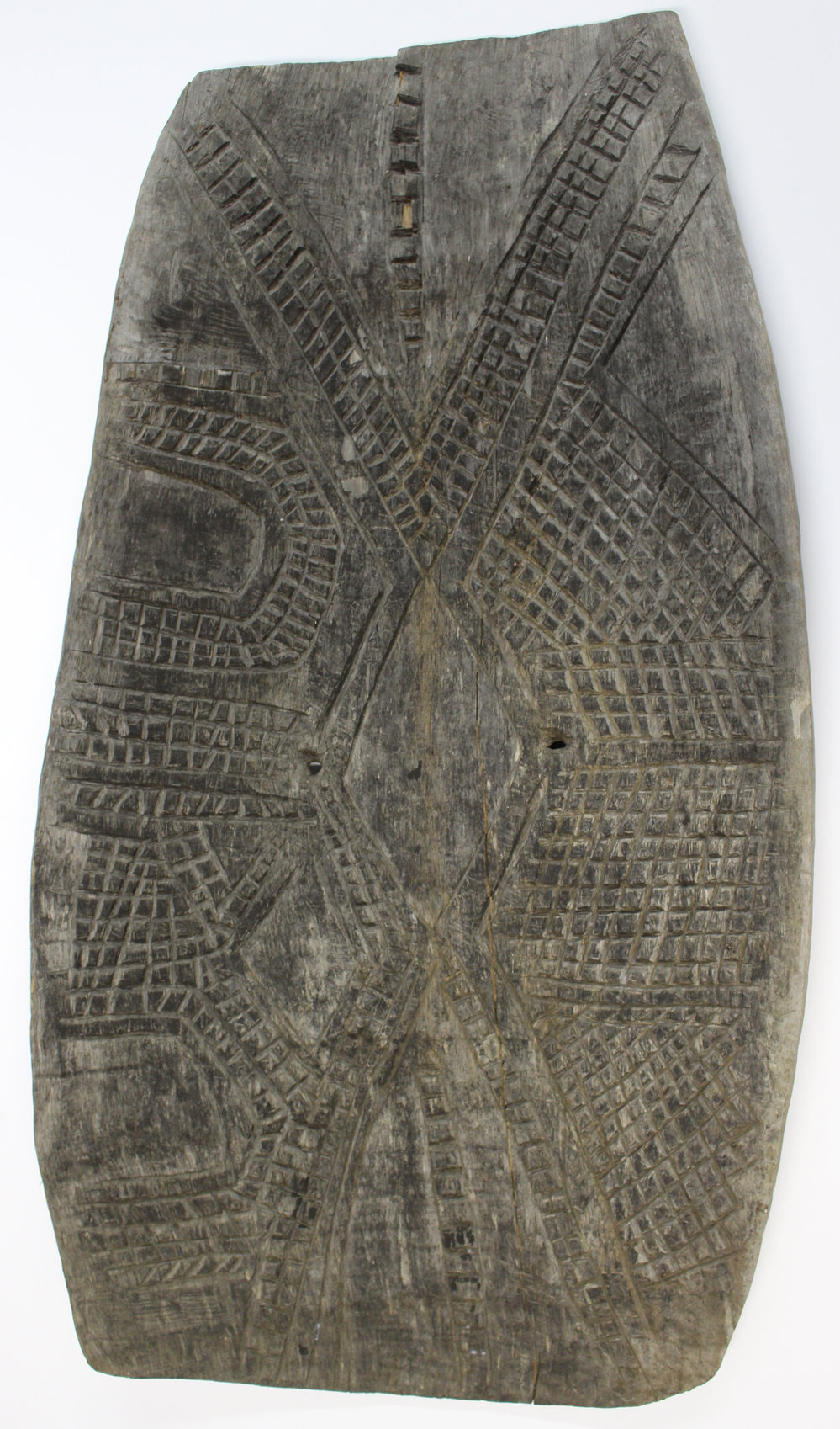 Large decorative carved wooden shield