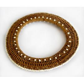 Woven modern bracelet with glass beads
