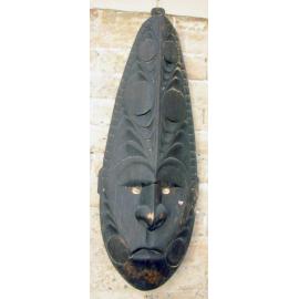 Black mask with inlaid shell eyes