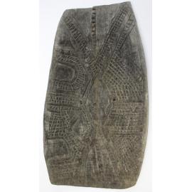 Large decorative carved wooden shield