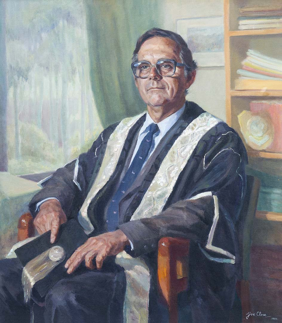 Yve Close (1930-)
Professor Donald George AO, 1986
oil on composition board
134 x 112 cm