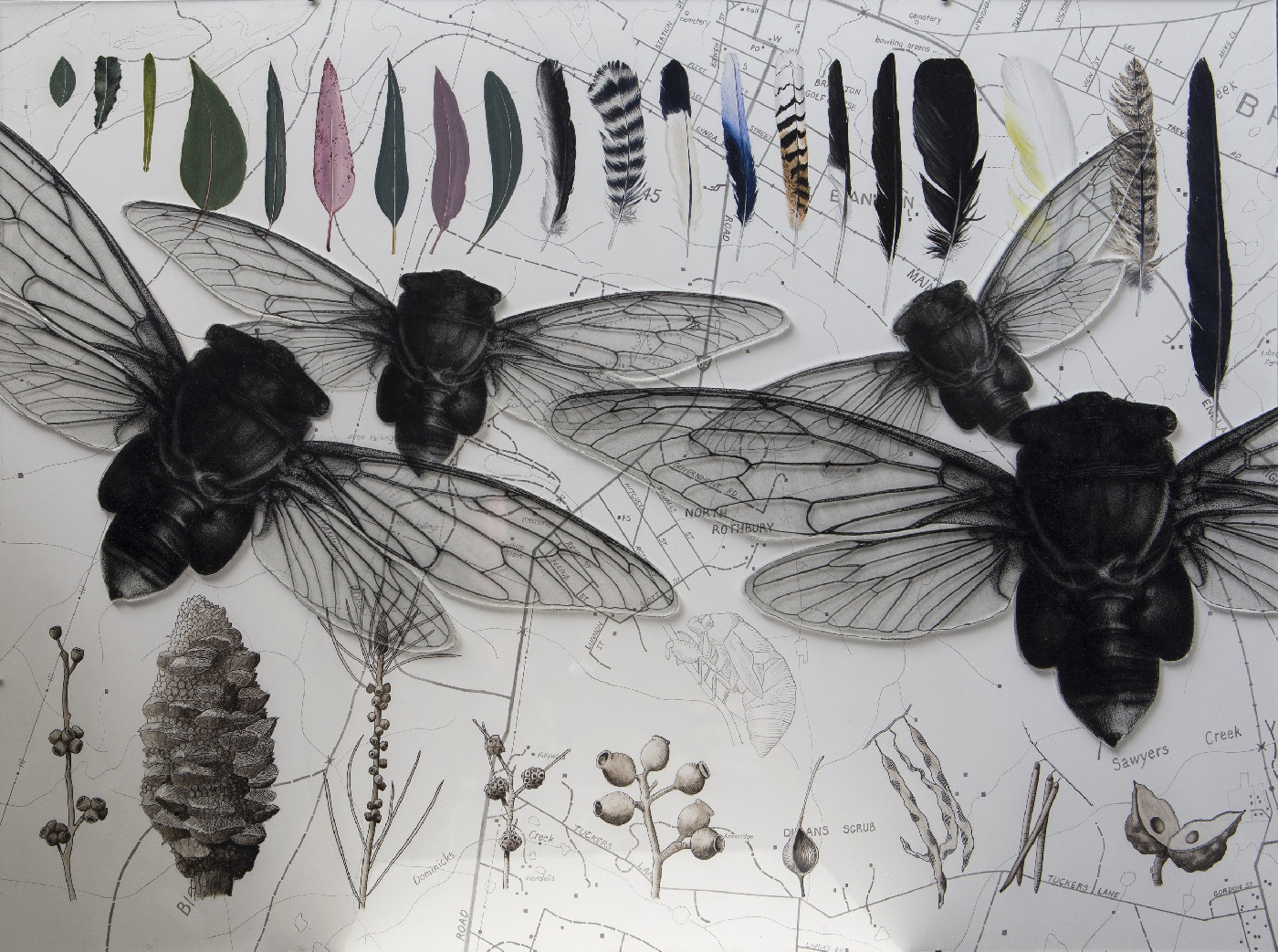 Linda Lunnon ‘Sense of Place’, 2014, mixed media, 49 x 64 cm